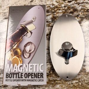 Kovot Magnetic Wall Bottle Opener — Brushed Silver